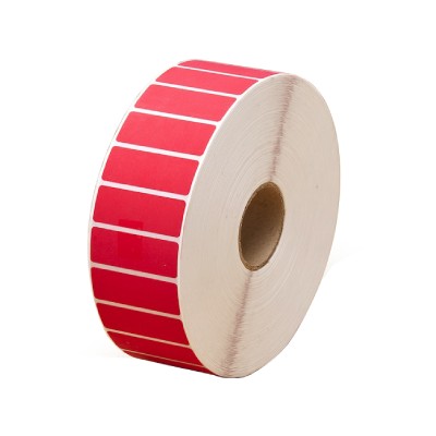 EtiRoll VOID - Etiketten 50 x 20 mm - rood mat polyester voor TT - volledige kleefstofoverdracht - R ol 76/96 mm - 500 etiketten/rol
