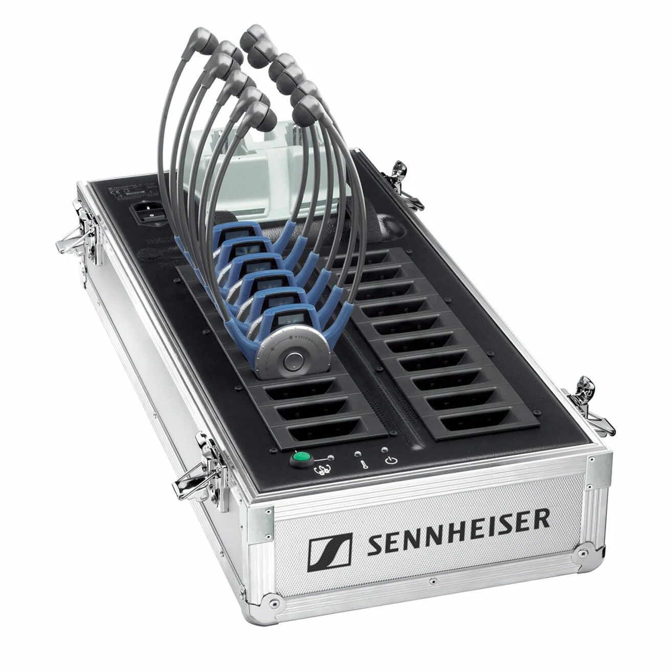 Sennheiser EZL 2020-20L Laad- en draagkoffer voor 20 TourGuide 2020 D ontvangers en 2 mobiele zender s, AC 110-240 V