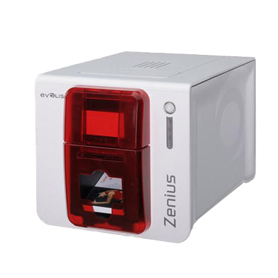 Evolis Zenius Expert Imprimante à cartes - 300dpi - 4 couleurs - USB - Ethernet - Rouge -Simple face - Thermique transfert
