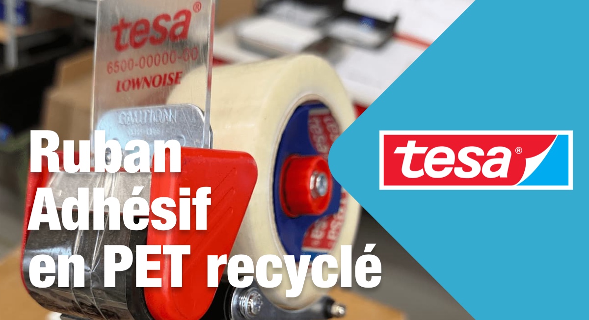 Ruban adhésif en PET recyclé : pourquoi choisir le tesa® 60418 pour la fermeture de cartons ?